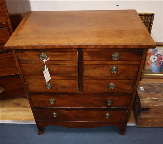 A Regency mahogany commode chest, width 70cm, depth 44cm, height 79cm